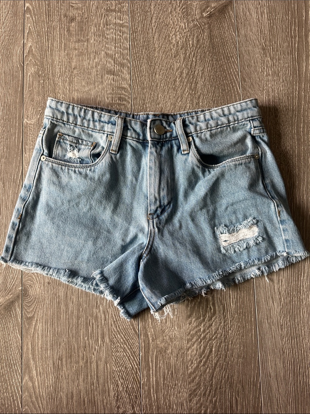 Blank NYC The barrow vintage high rise light blue denim shorts size 27